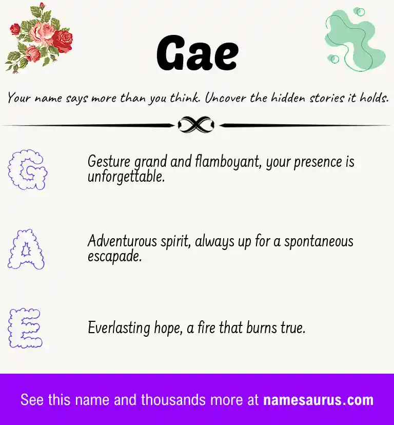 Acrostic poem about Gae.