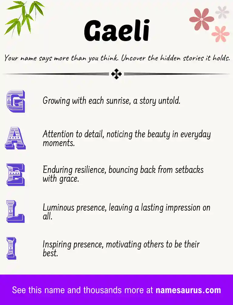 Acrostic poem about Gaeli.
