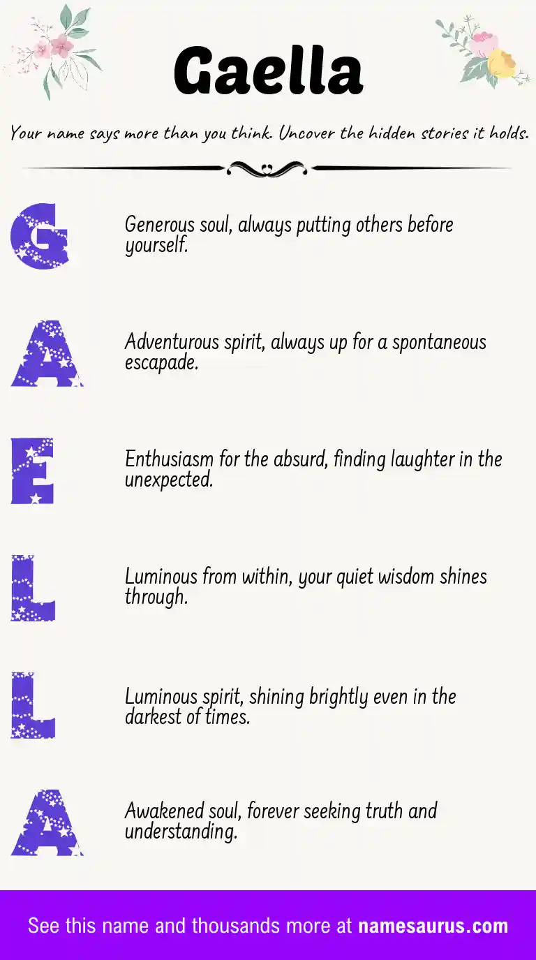 Acrostic poem about Gaella.