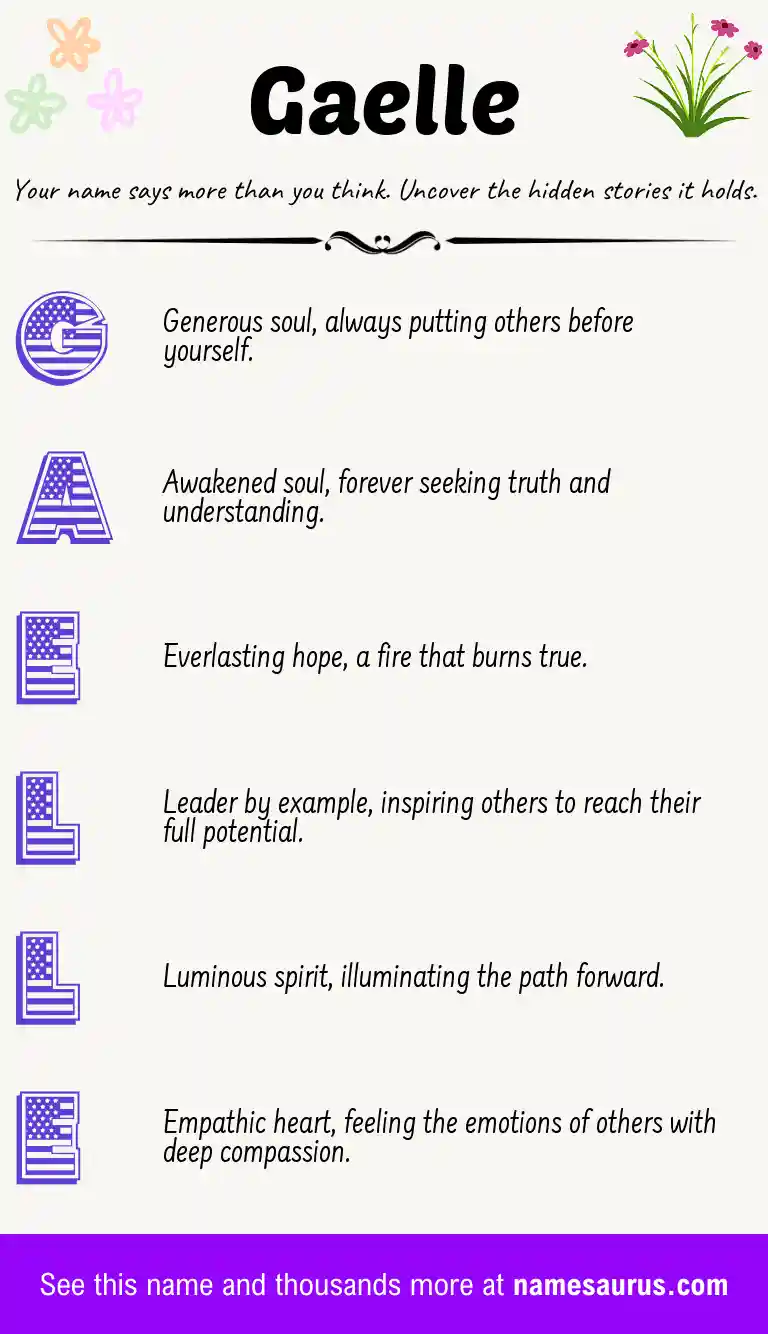Acrostic poem about Gaelle.