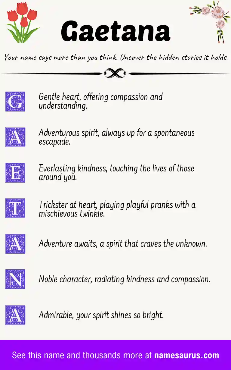 Acrostic poem about Gaetana.