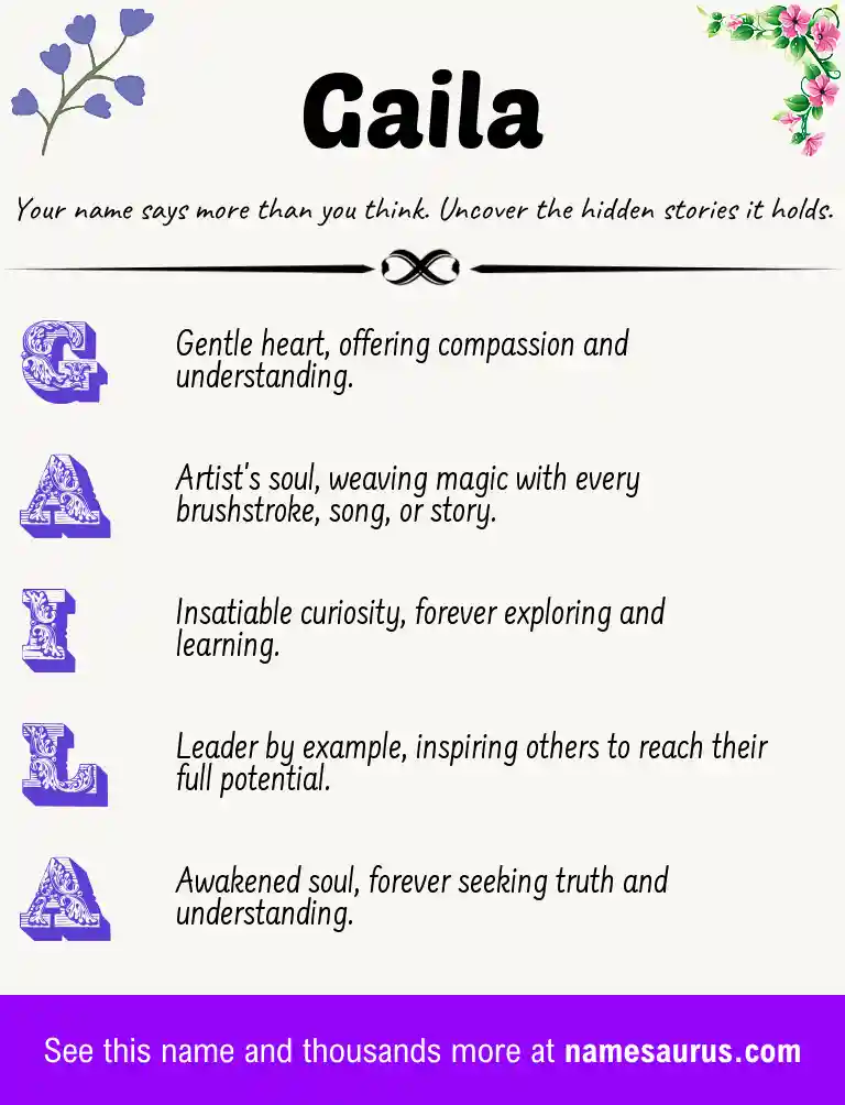 Acrostic poem about Gaila.