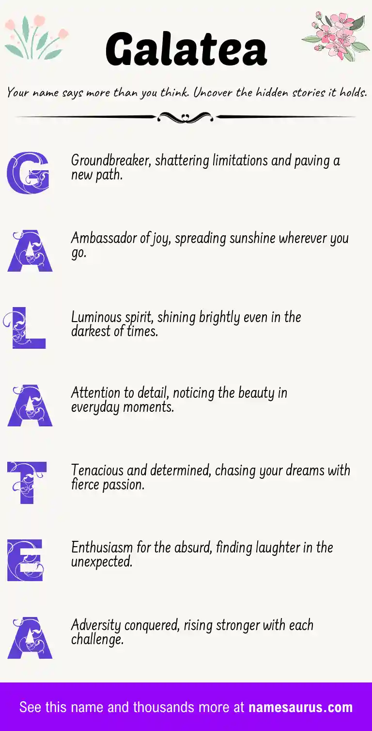 Acrostic poem about Galatea.