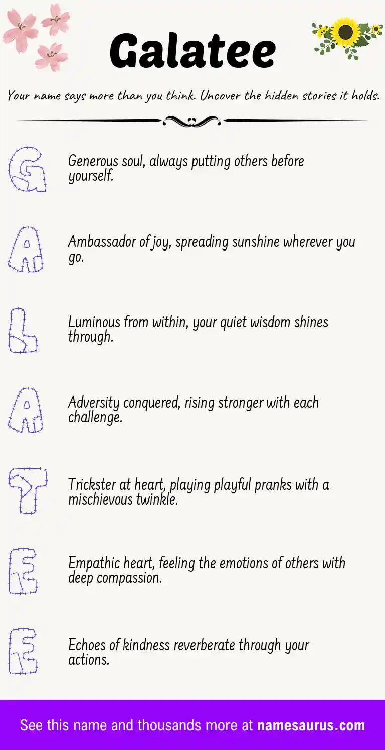 Acrostic poem about Galatee.