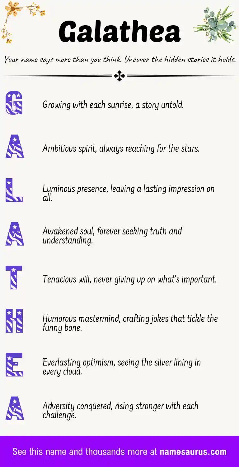 Acrostic poem about Galathea.