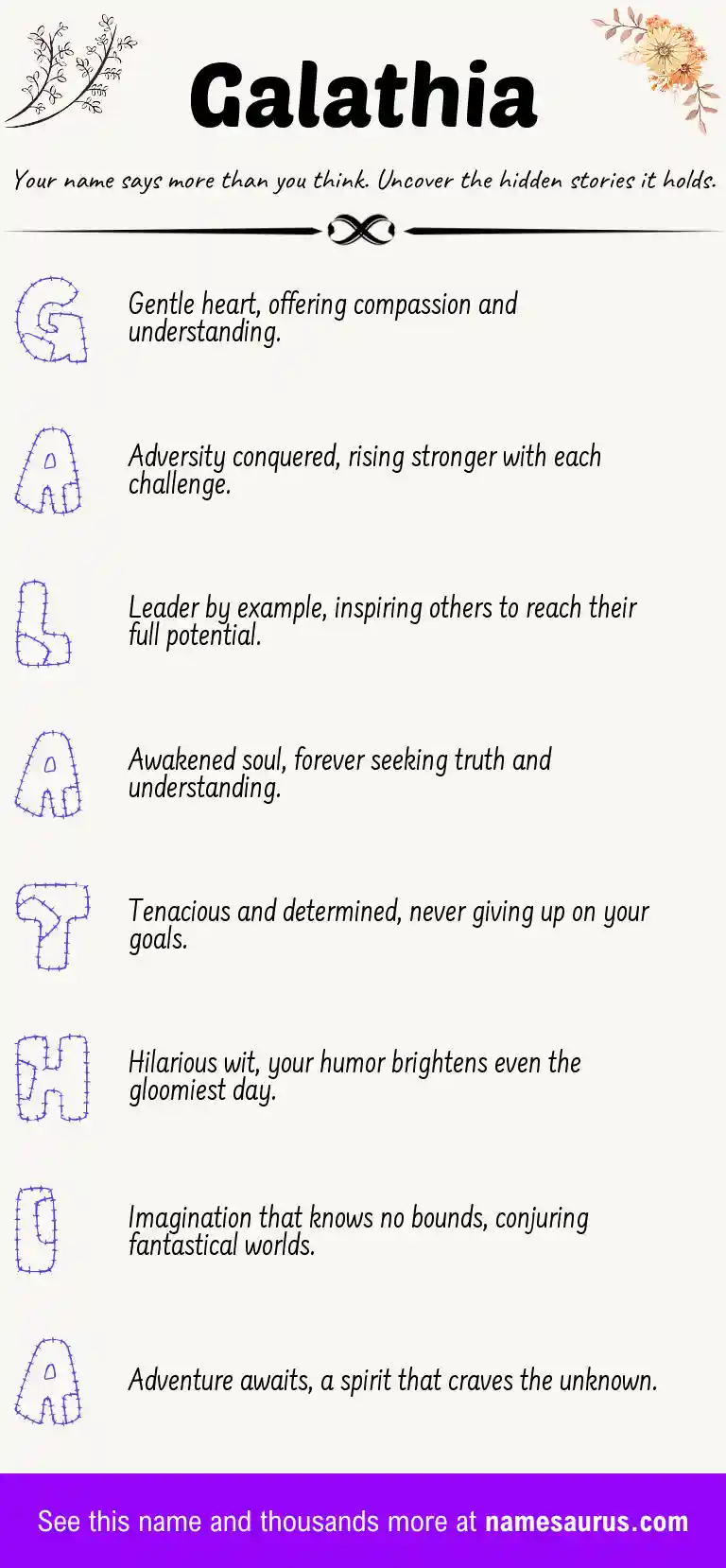 Acrostic poem about Galathia.