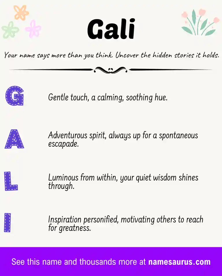 Acrostic poem about Gali.