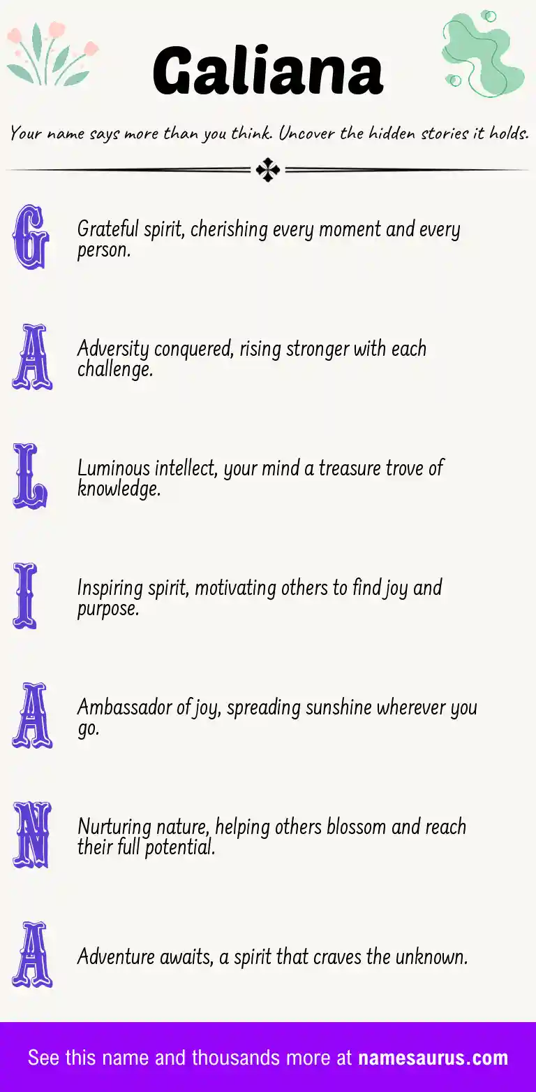 Acrostic poem about Galiana.