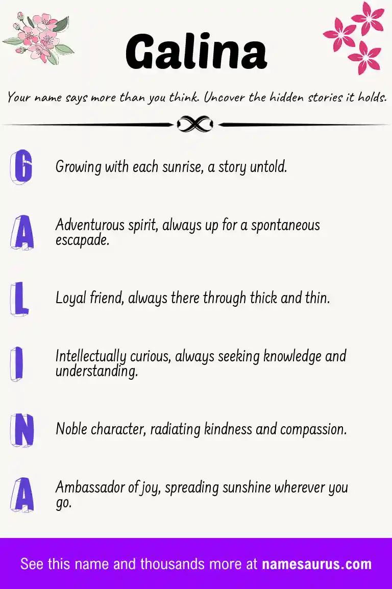 Acrostic poem about Galina.