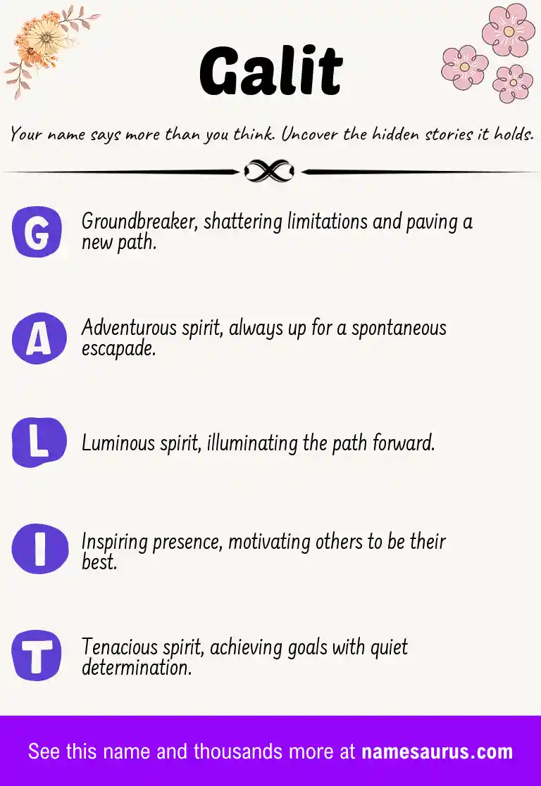 Acrostic poem about Galit.
