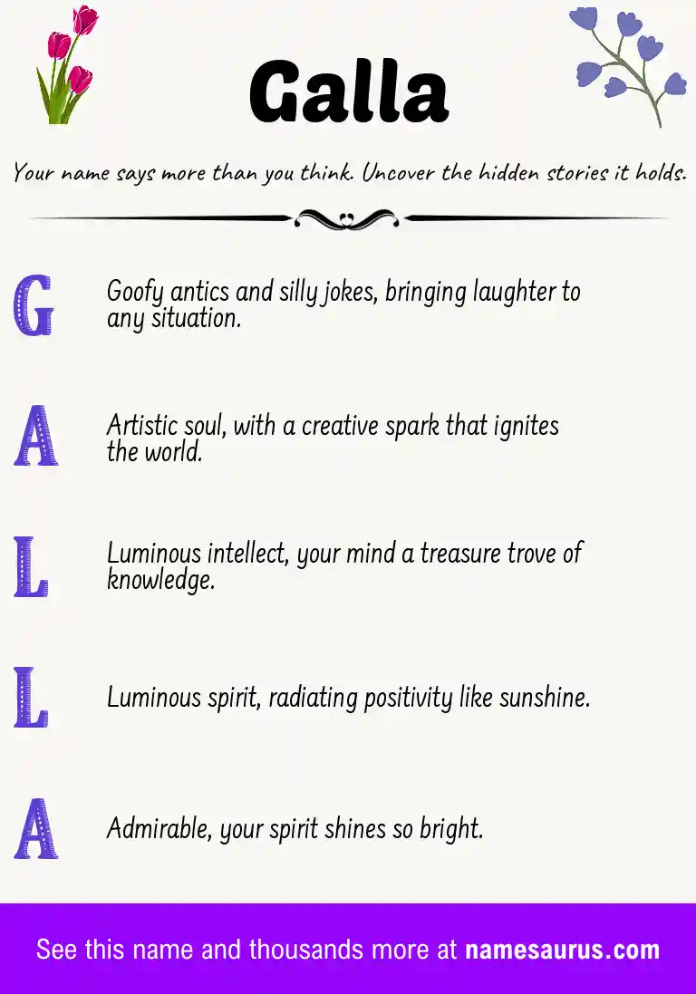 Acrostic poem about Galla.