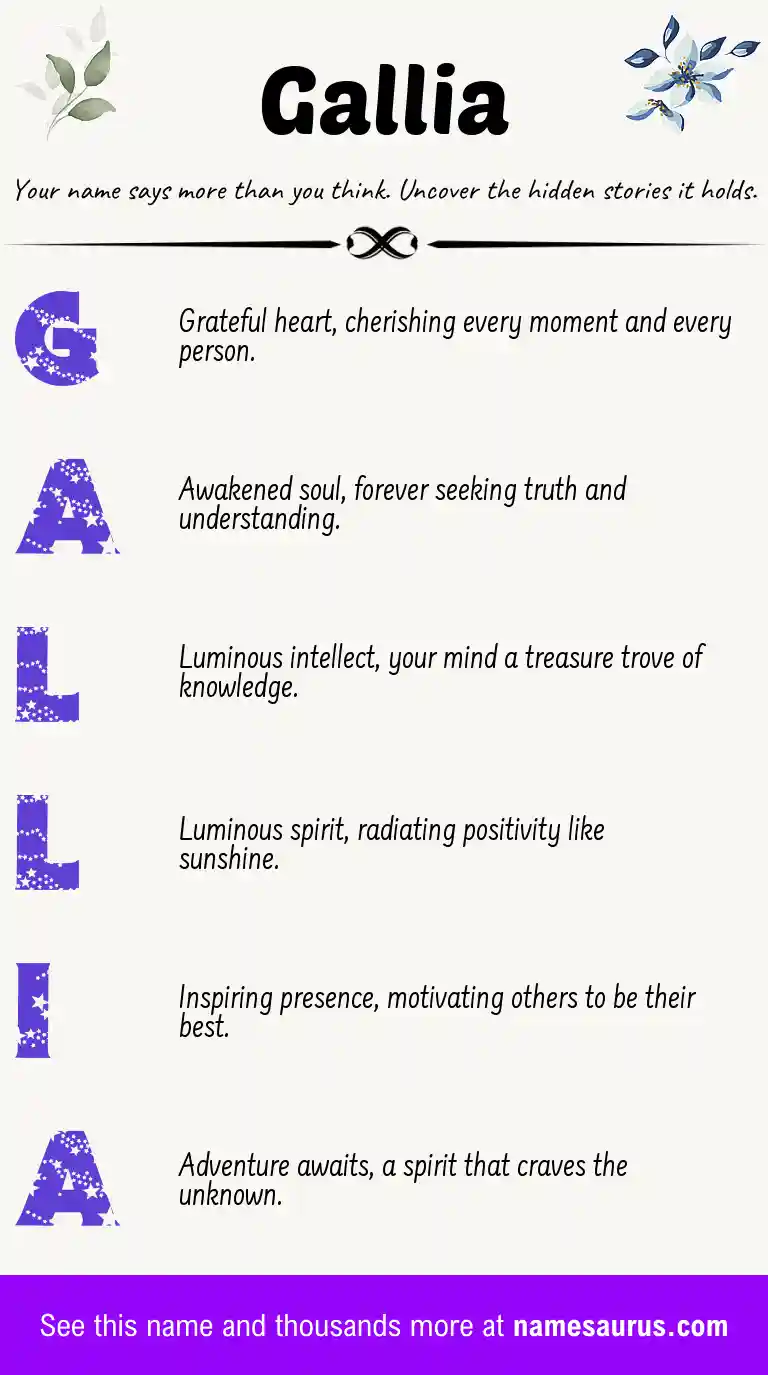 Acrostic poem about Gallia.