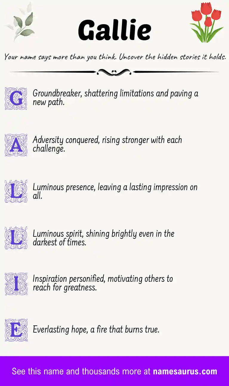 Acrostic poem about Gallie.