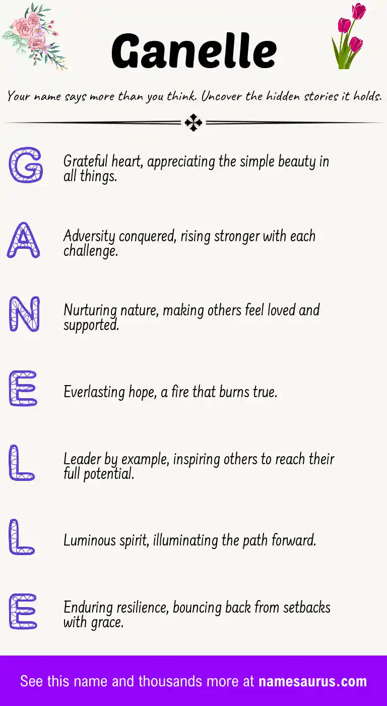 Acrostic poem about Ganelle.