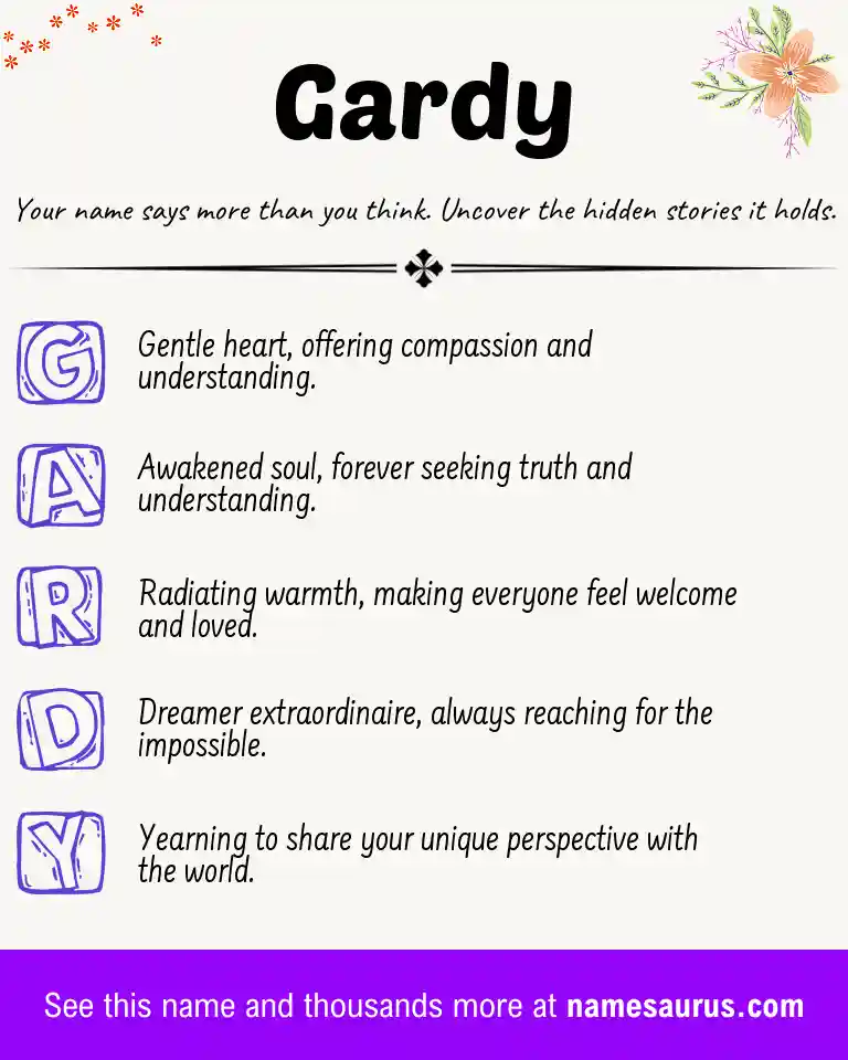 Acrostic poem about Gardy.