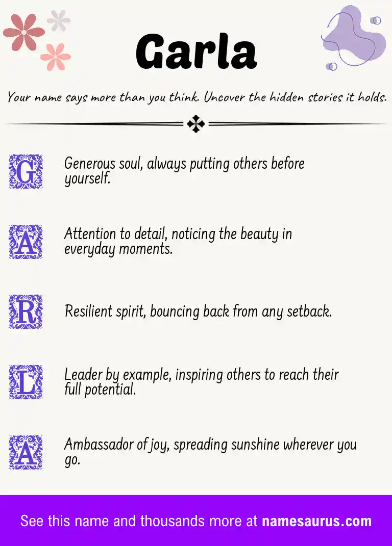 Acrostic poem about Garla.