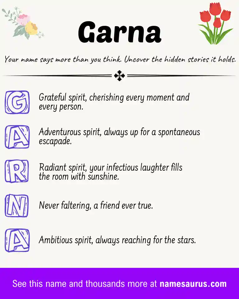Acrostic poem about Garna.