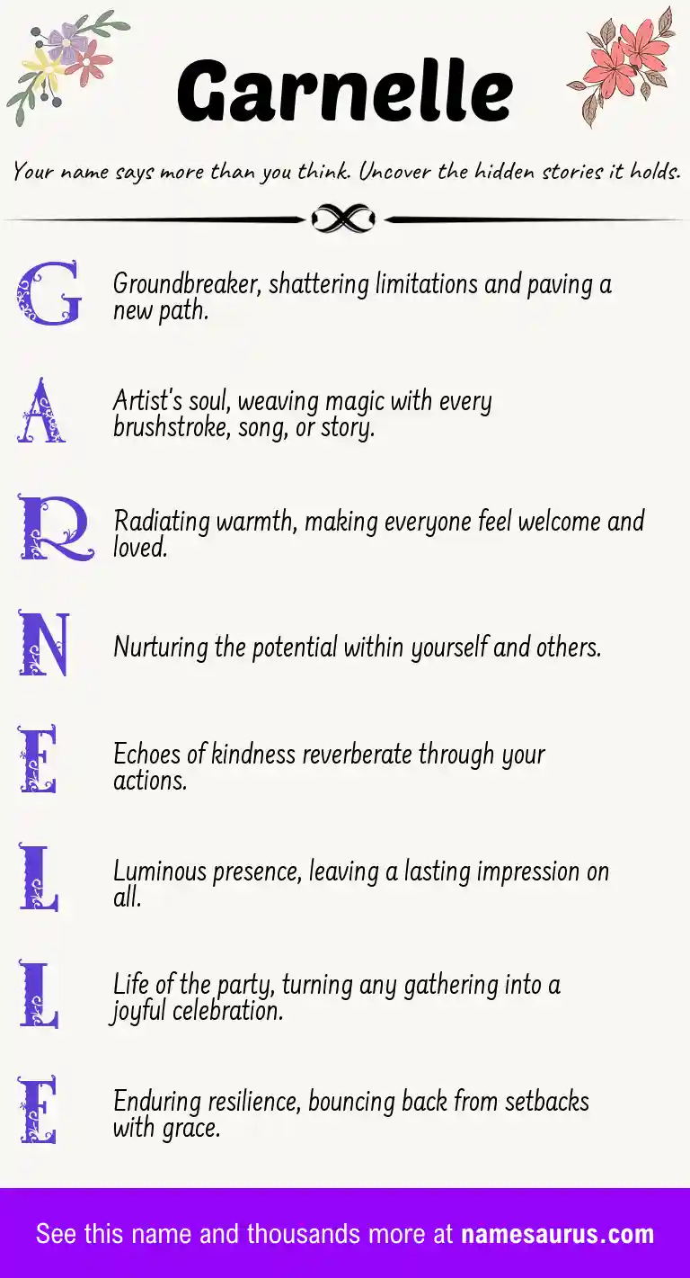 Acrostic poem about Garnelle.