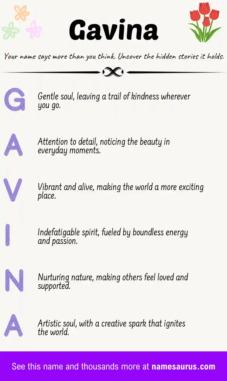 Acrostic poem about Gavina.