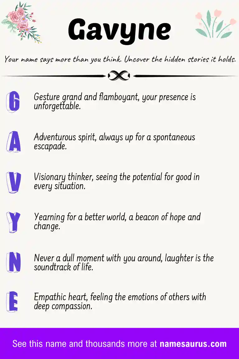 Acrostic poem about Gavyne.