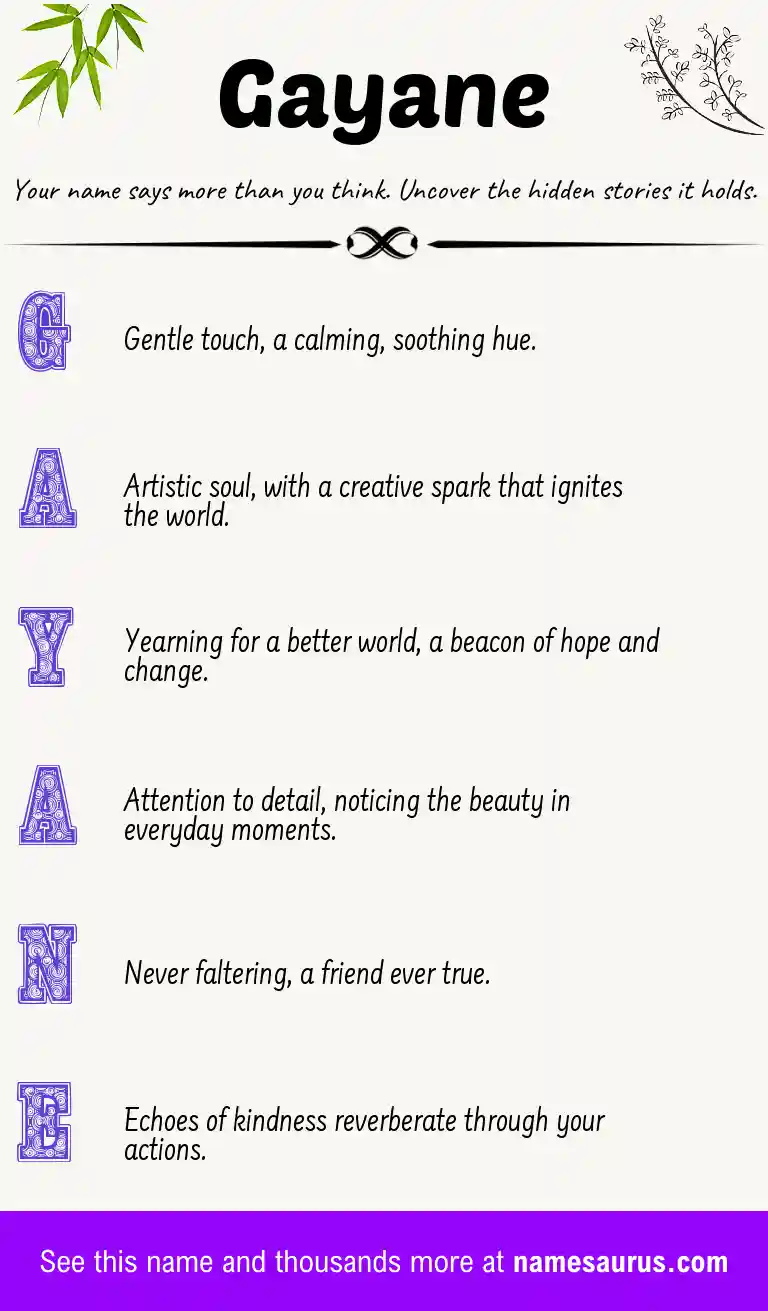 Acrostic poem about Gayane.