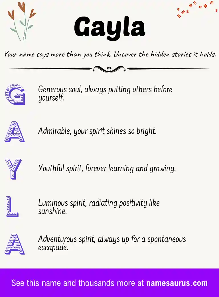 Acrostic poem about Gayla.