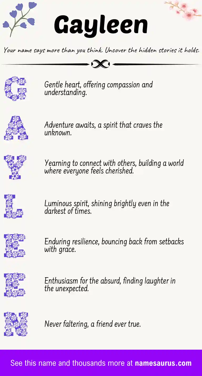 Acrostic poem about Gayleen.