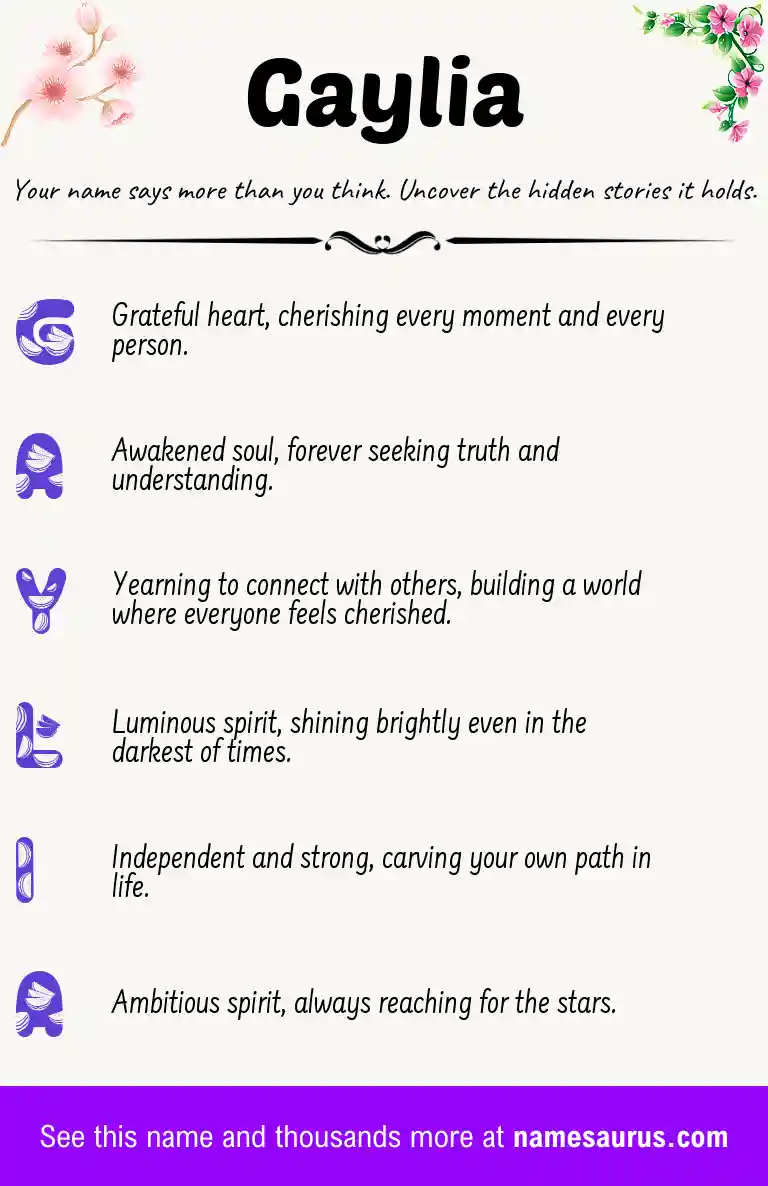 Acrostic poem about Gaylia.