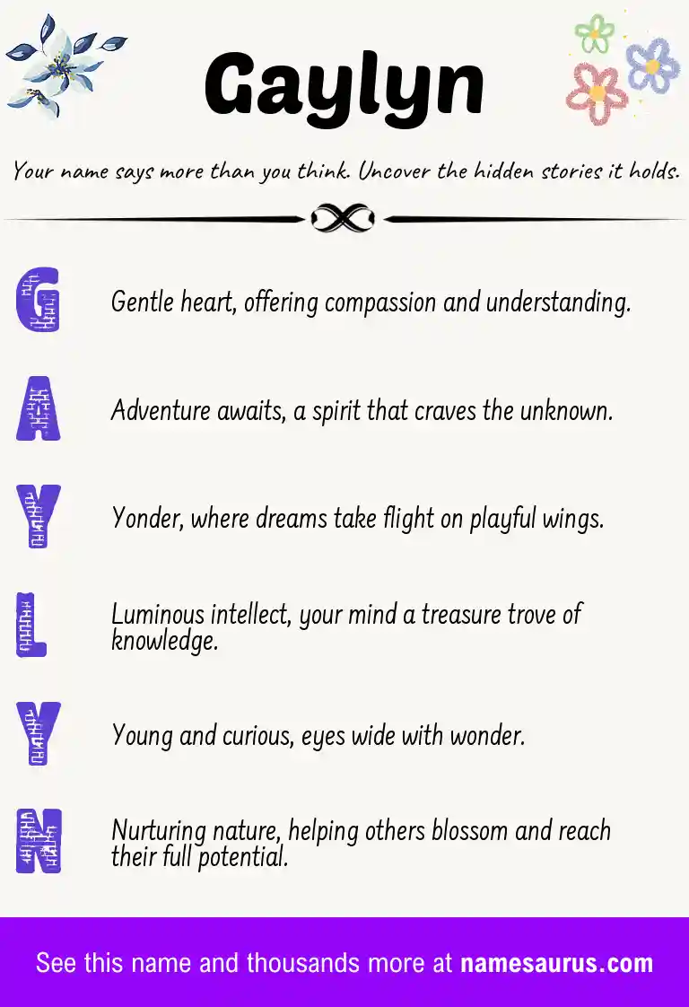 Acrostic poem about Gaylyn.