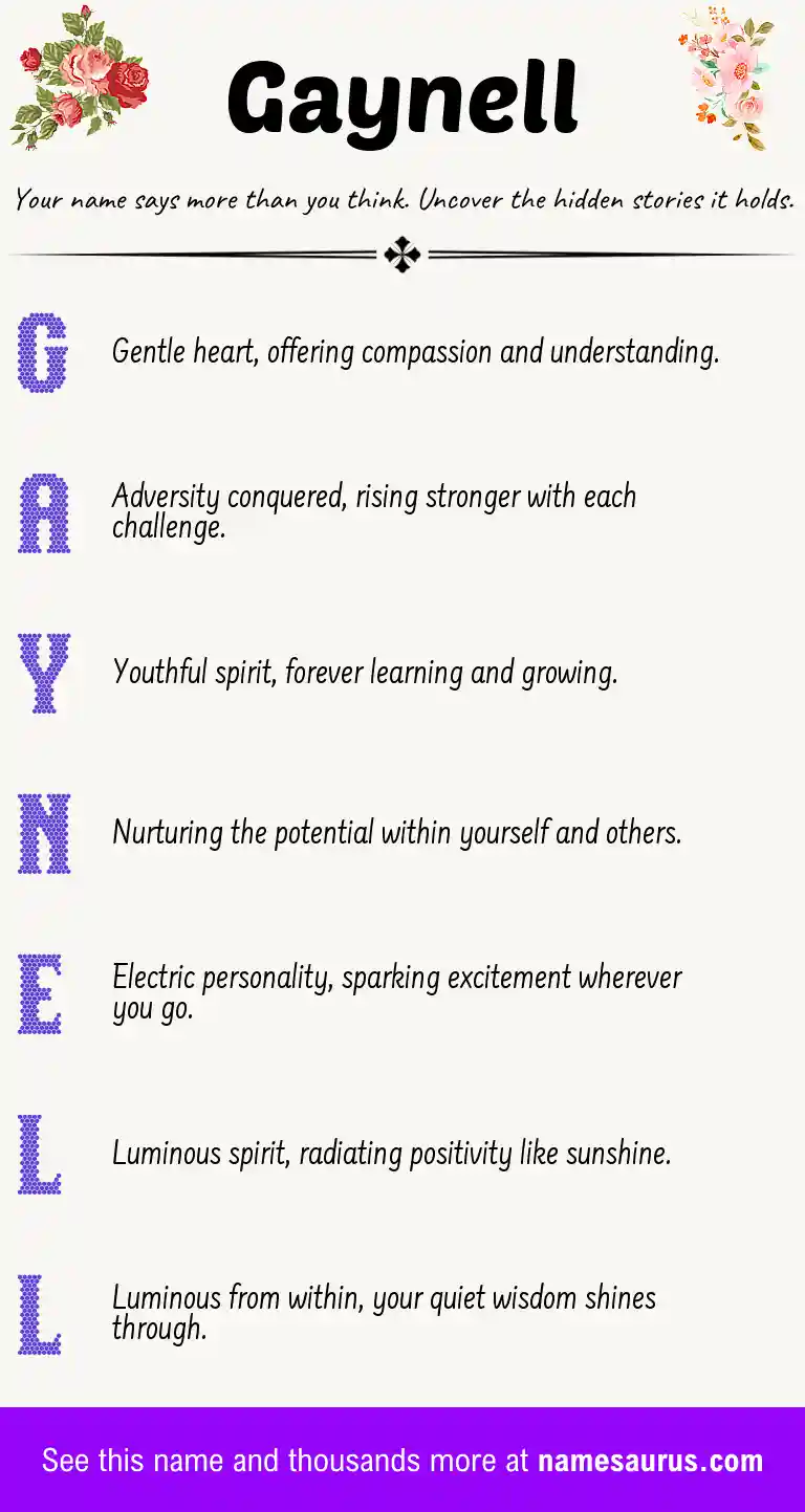 Acrostic poem about Gaynell.