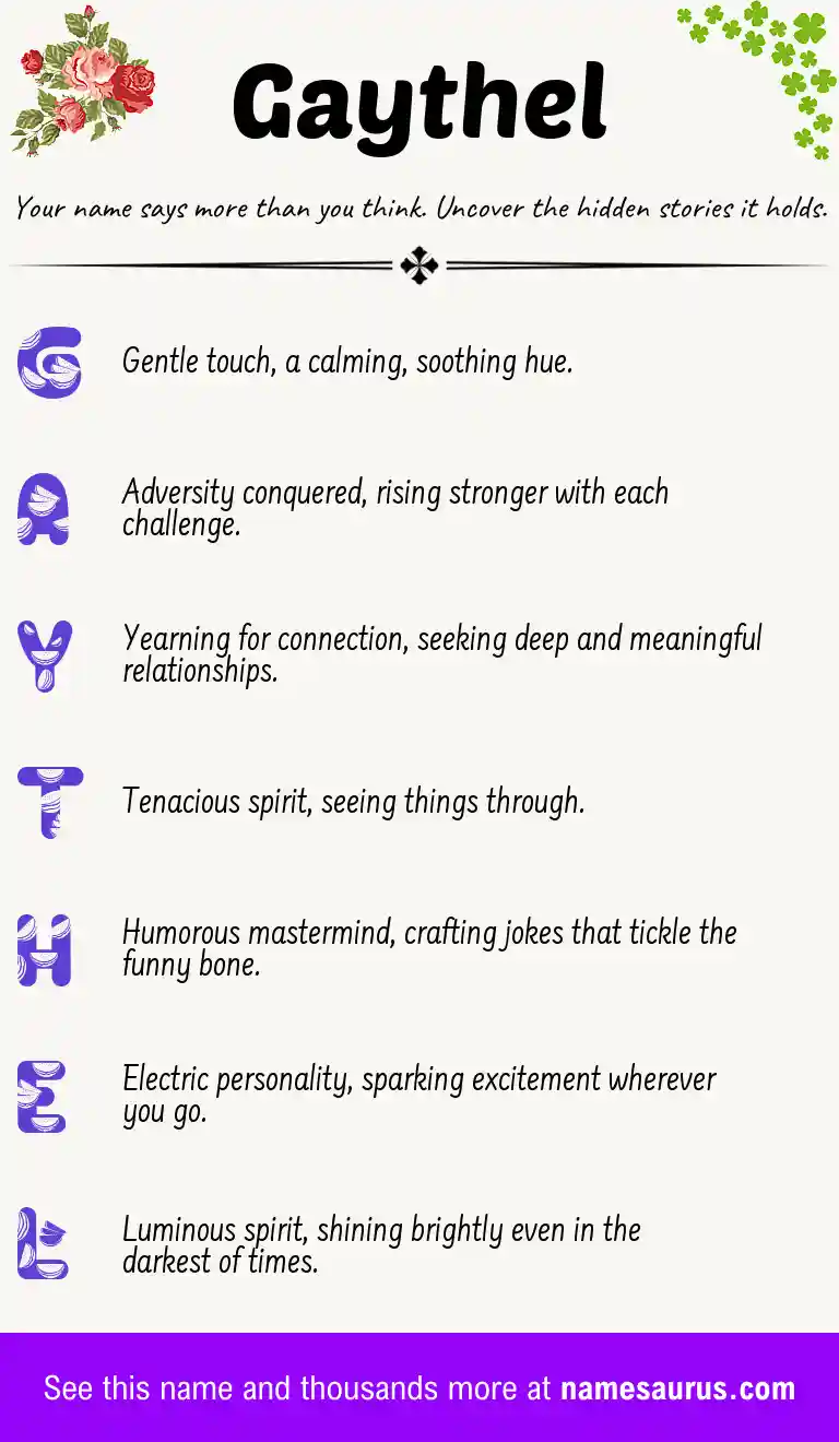 Acrostic poem about Gaythel.