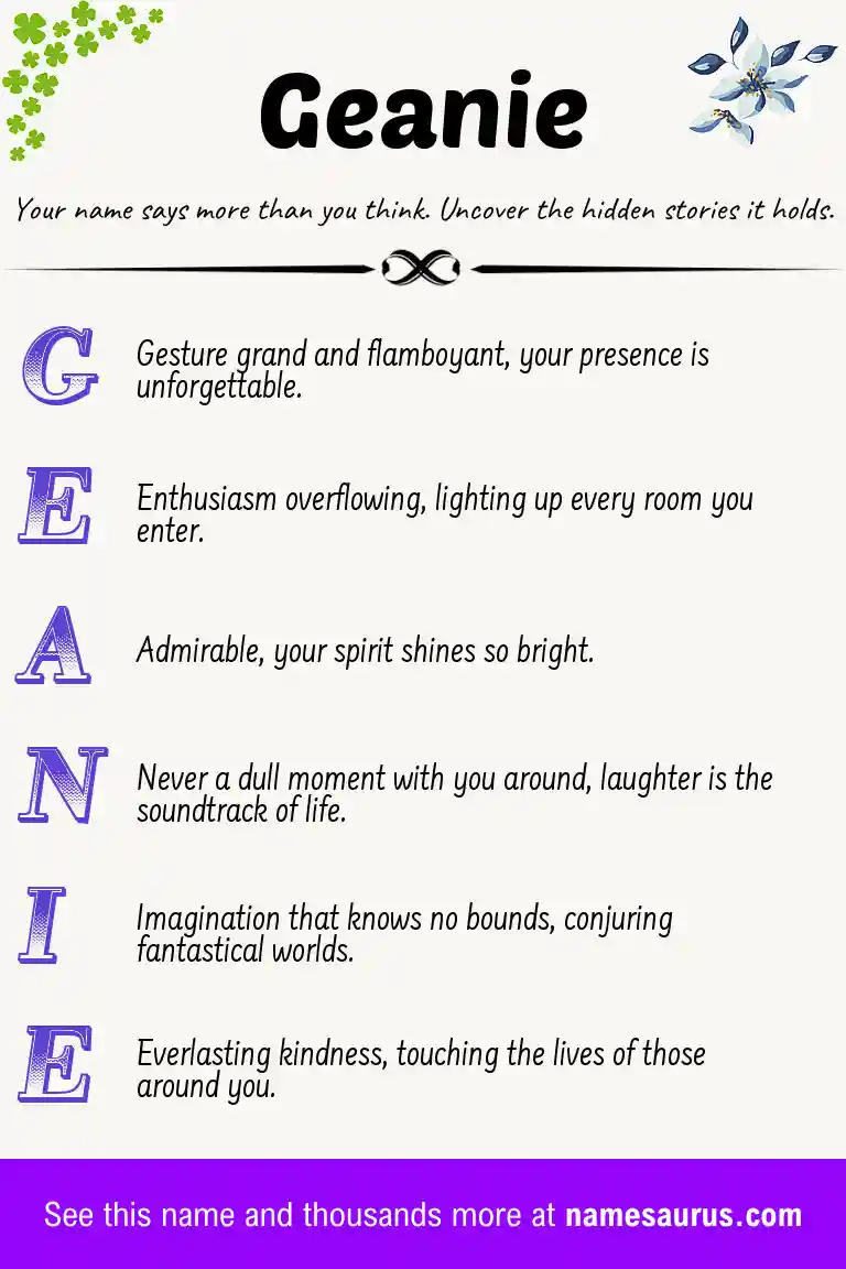 Acrostic poem about Geanie.