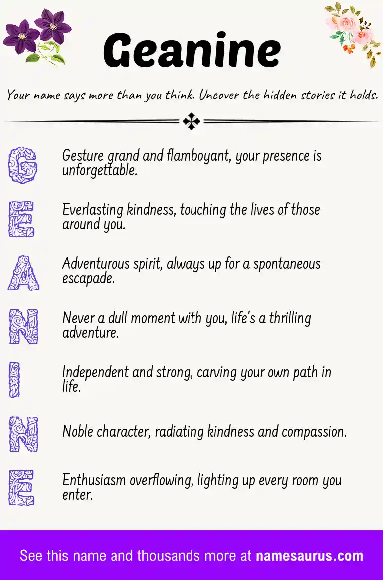 Acrostic poem about Geanine.