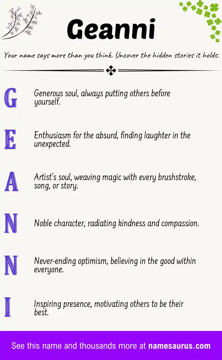 Acrostic poem about Geanni.