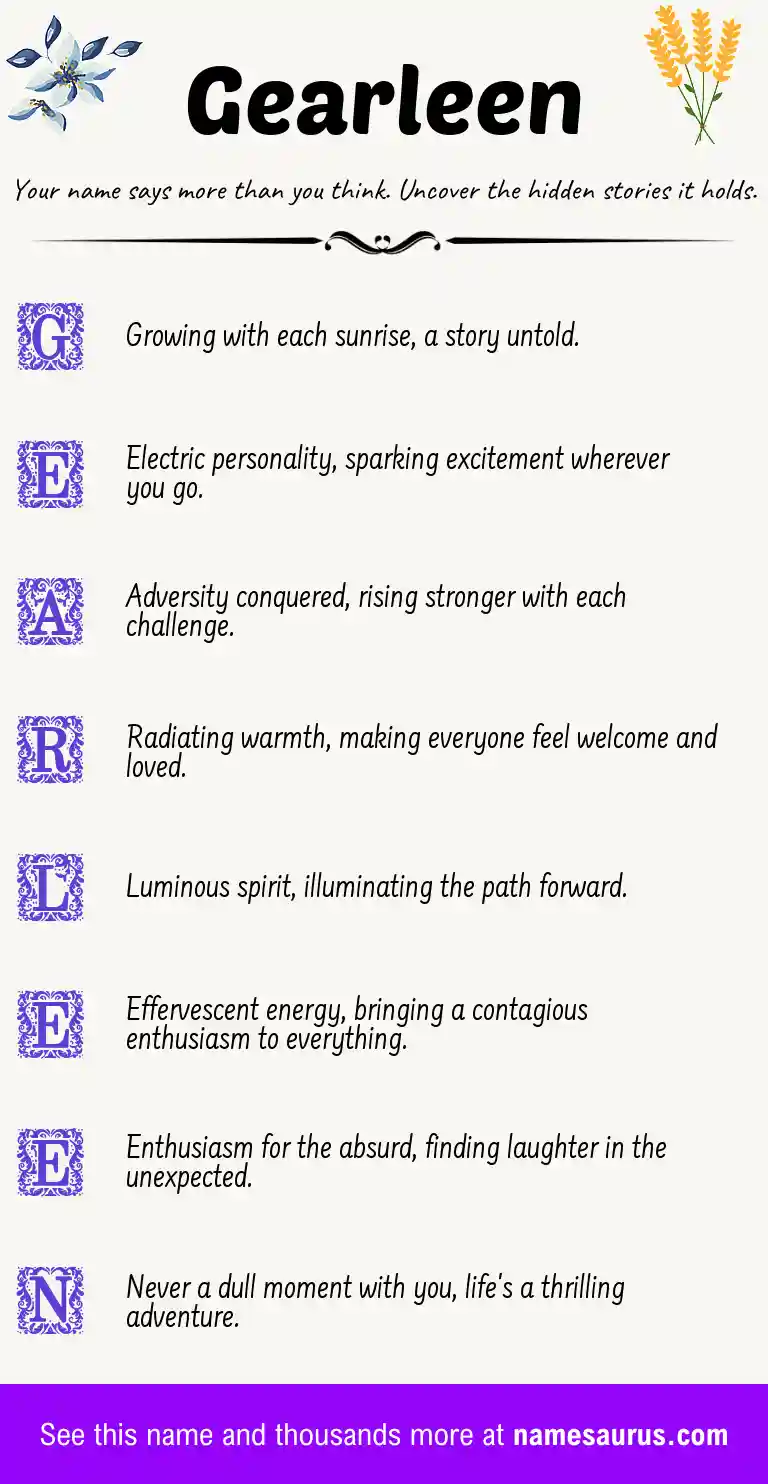 Acrostic poem about Gearleen.