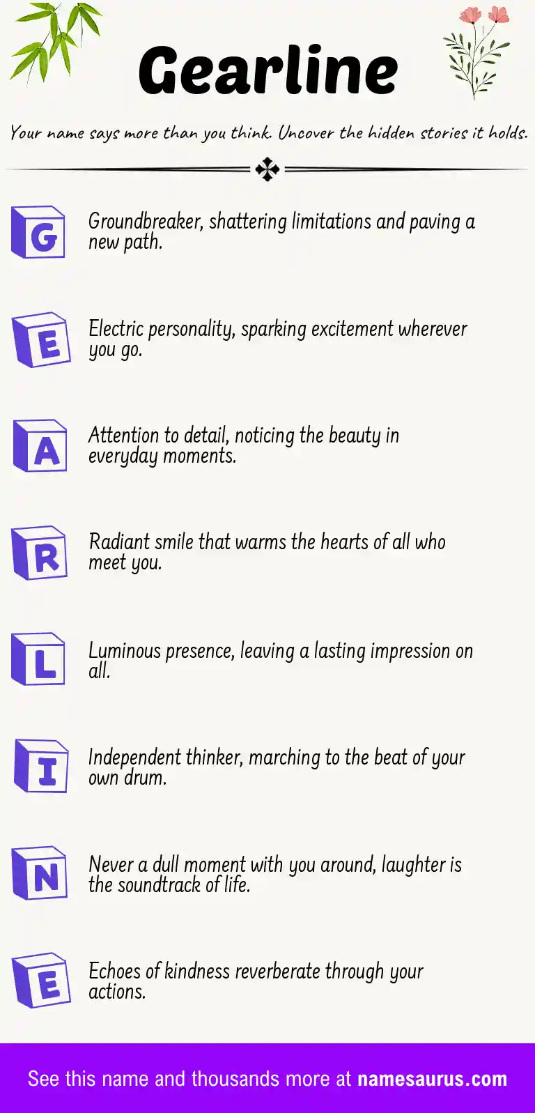 Acrostic poem about Gearline.