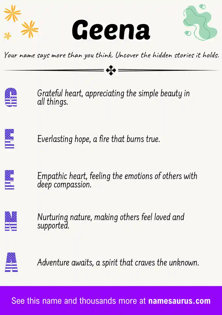 Acrostic poem about Geena.