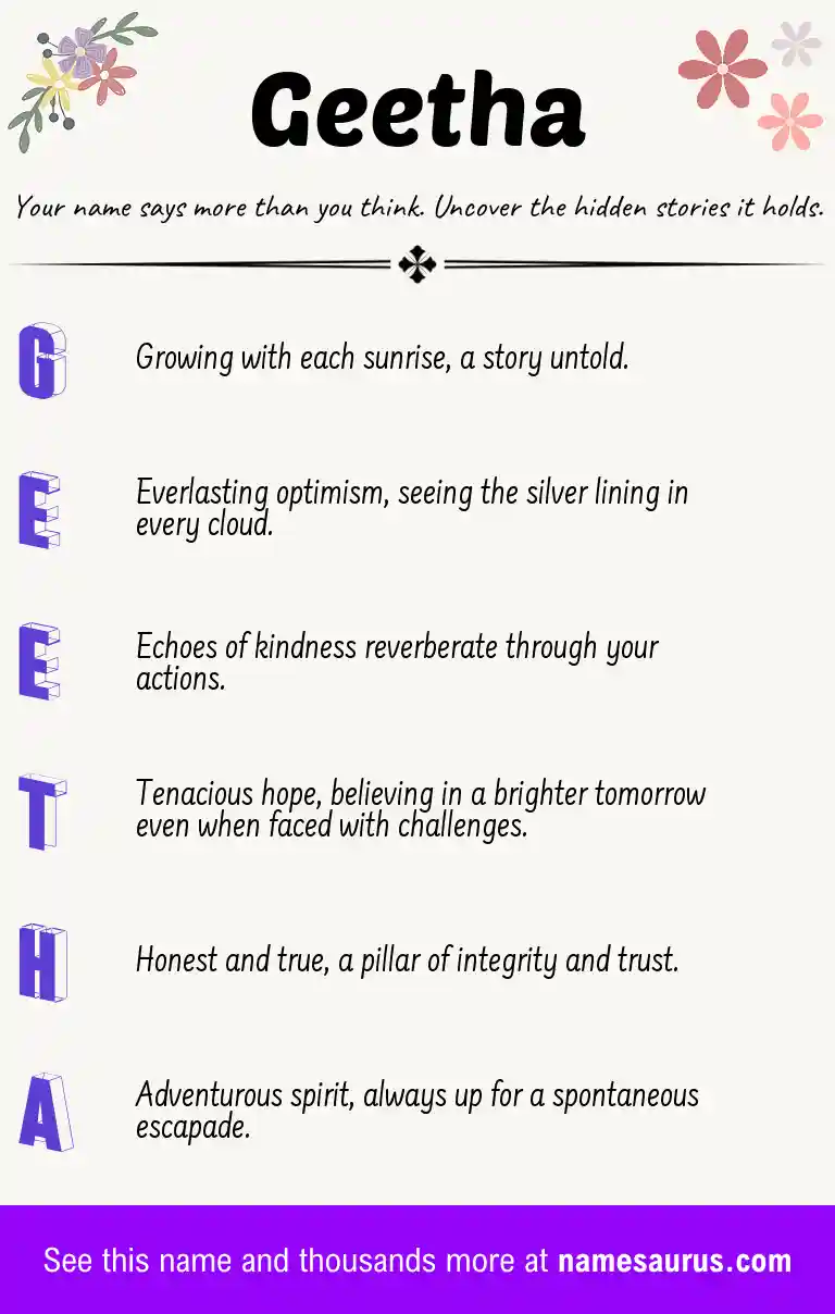 Acrostic poem about Geetha.