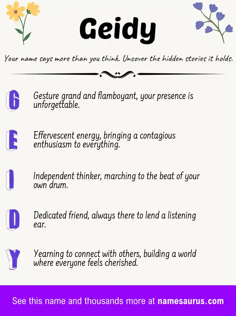 Acrostic poem about Geidy.