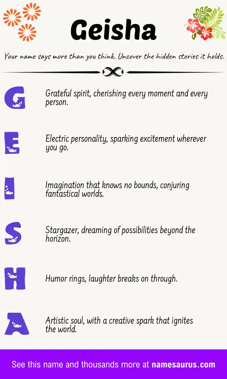 Acrostic poem about Geisha.