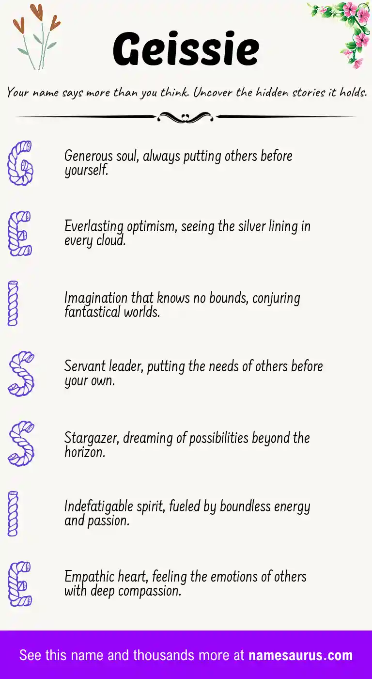 Acrostic poem about Geissie.