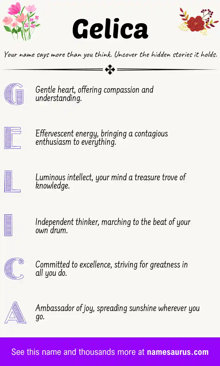 Acrostic poem about Gelica.
