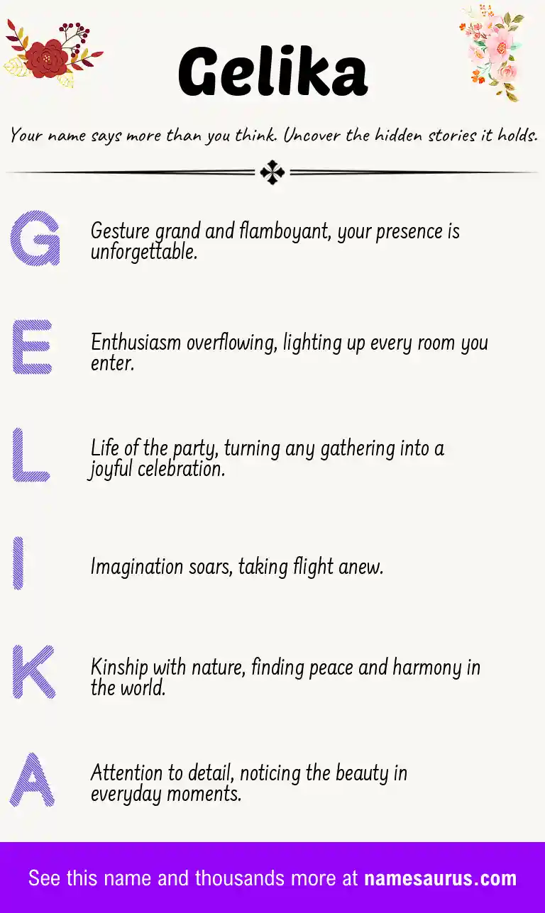 Acrostic poem about Gelika.