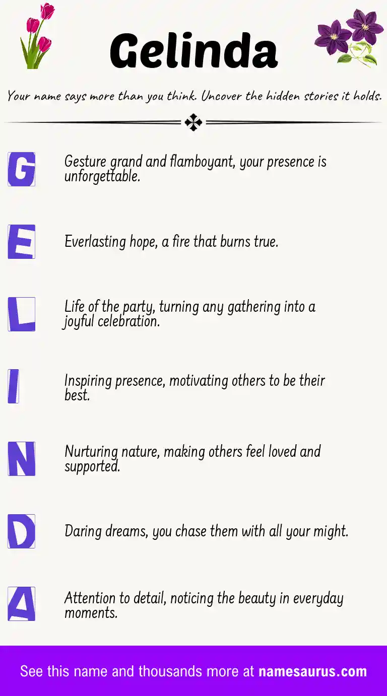 Acrostic poem about Gelinda.