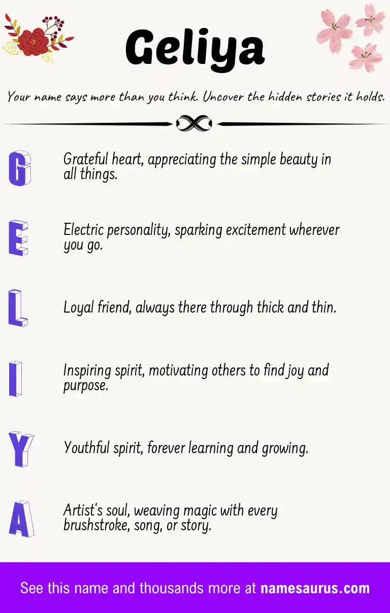 Acrostic poem about Geliya.