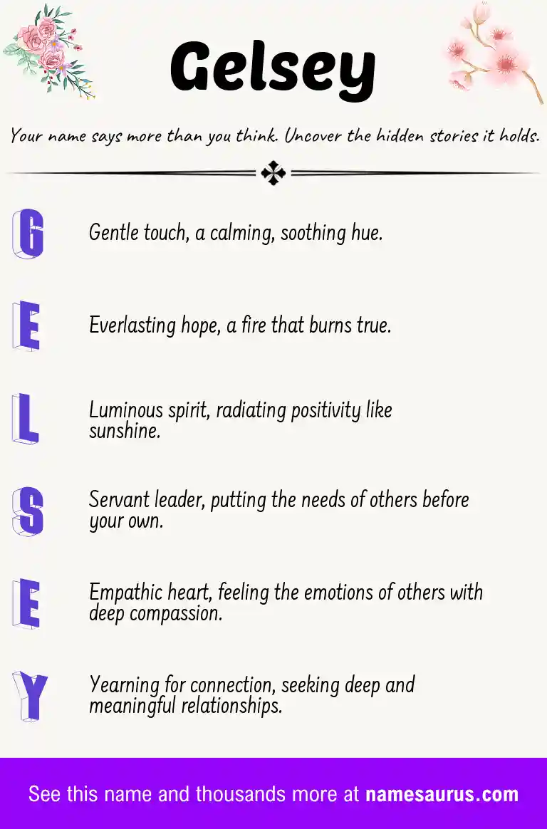 Acrostic poem about Gelsey.