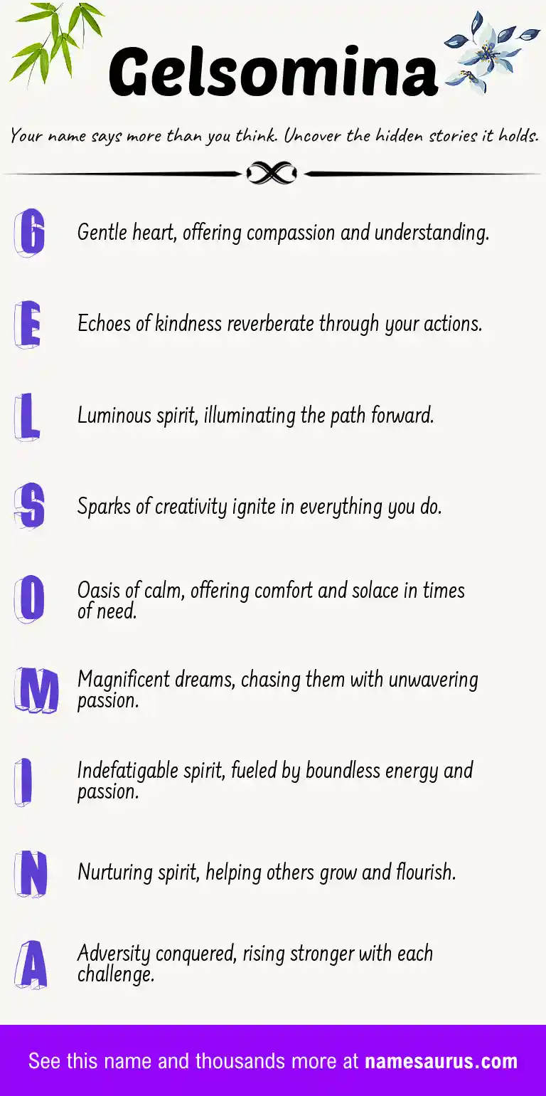 Acrostic poem about Gelsomina.