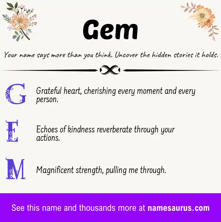 Acrostic poem about Gem.