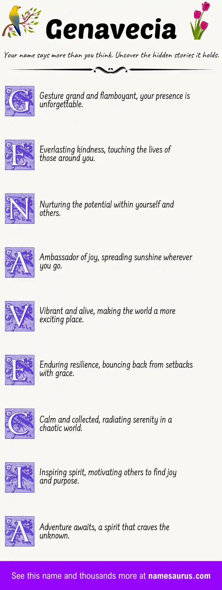 Acrostic poem about Genavecia.