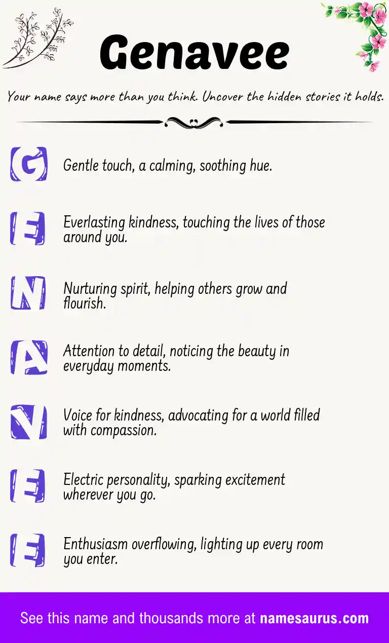 Acrostic poem about Genavee.